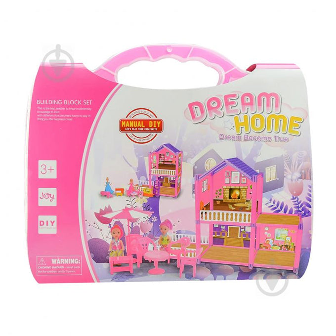 Dream House Doll House Briefcase for Kids Girls - 75 Pcs