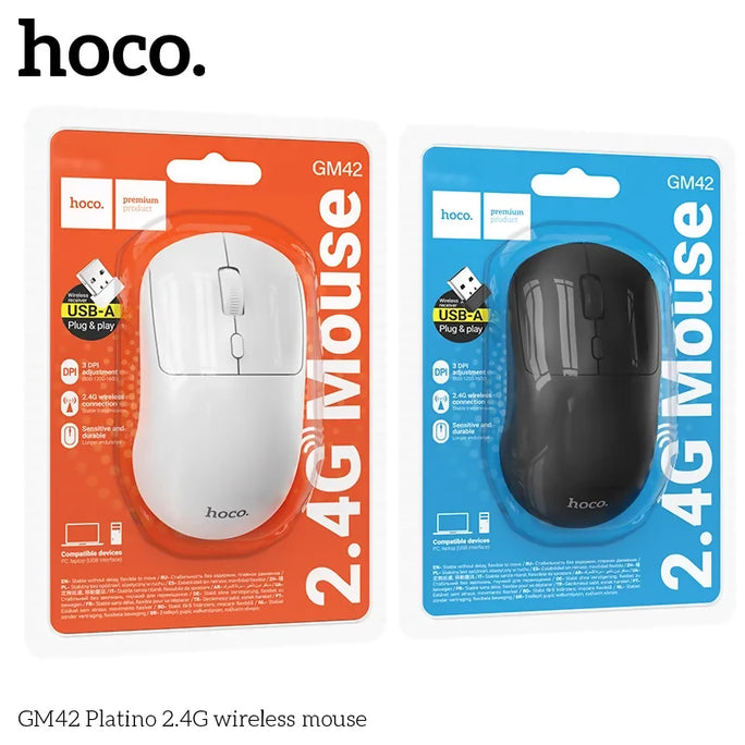 HOCO GM42 Platino 2.4G Wireless Silent Optical Mouse 1600 DPI