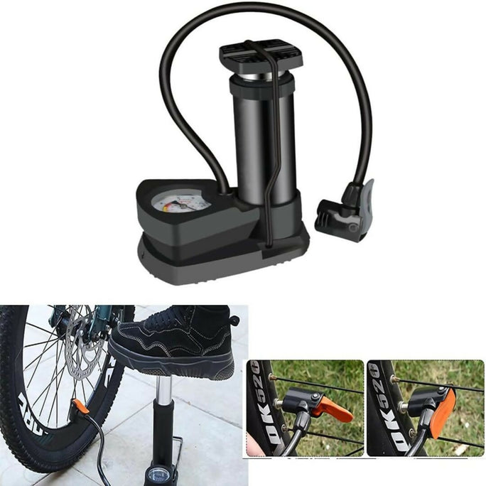 Gauge PUMP Original Portable Mini Foot Air Pump with Pressure Gauge