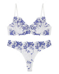 Sajiero Non Padded Bra Set - Grace Petal - White
