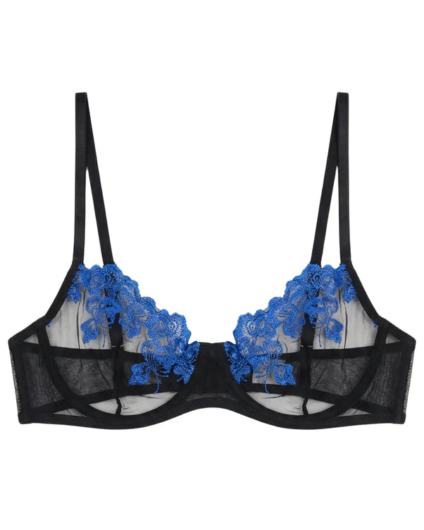Sajiero Non Padded Bra Set - Midnight Sapphire - Black