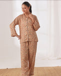 Sajiero Silk Pajama Suit with Scrunchie - Cosmic Calm