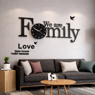 We are Family Clock with Black Dial