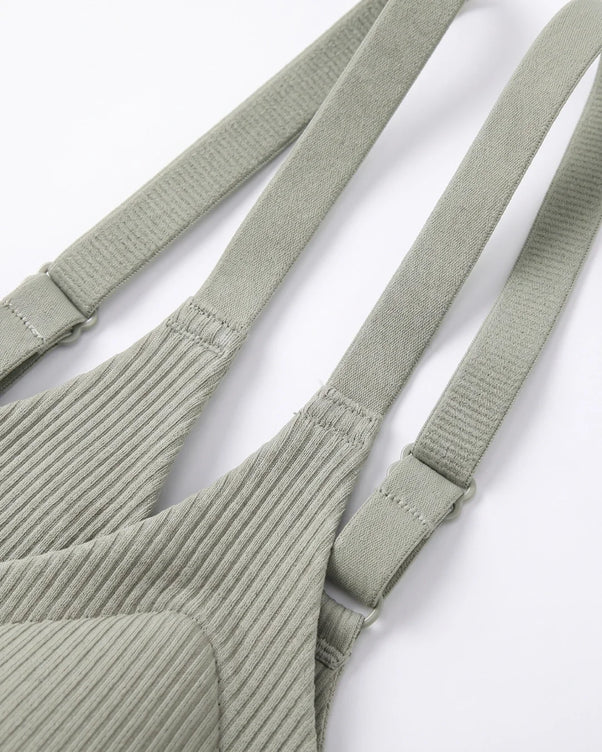 Sajiero Padded Seamless Curve Bra - Olive Green