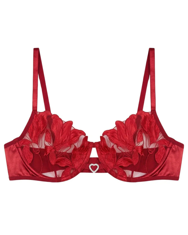 Sajiero Non Padded Bra Set - Roselle Bloom - Maroon