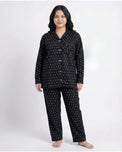 Sajiero Linen Pajama Suit - Black Tulip