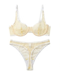 Sajiero Non Padded Underwired Bra Set - Dot Mesh