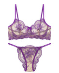 Sajiero Non Padded Bra Set - Florisse - Purple