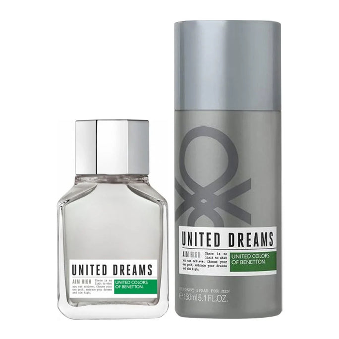 Benetton United Dreams Aim High Gift Set for Men - EDT 100ml + Deodorant Spray 150ml (8433982024757)