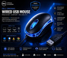Dell Original Wired USB RGB Optical Mouse High Precision 1000 DP