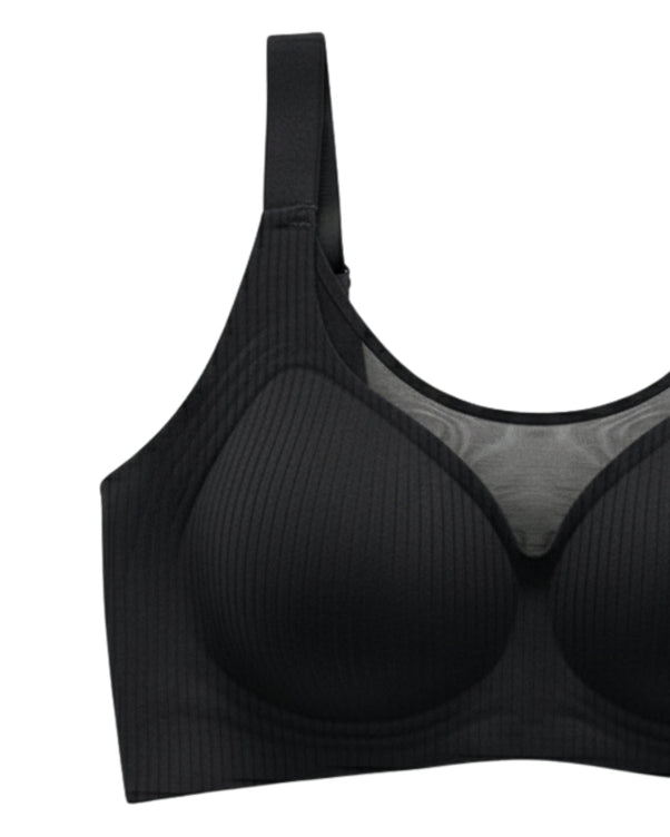 Sajiero Padded Seamless Ease Bra - Black