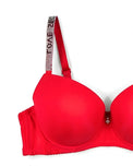 Sajiero Padded Bra Set - Perfect Curve - Red
