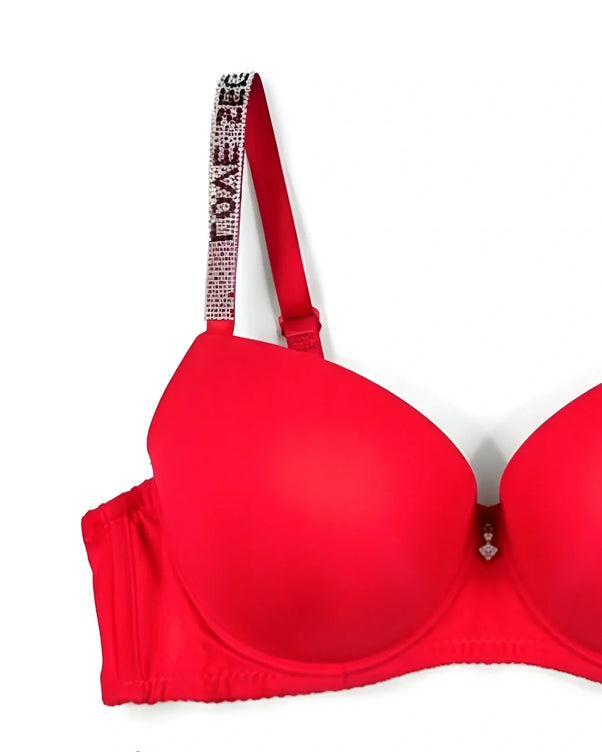 Sajiero Padded Bra Set - Perfect Curve - Red