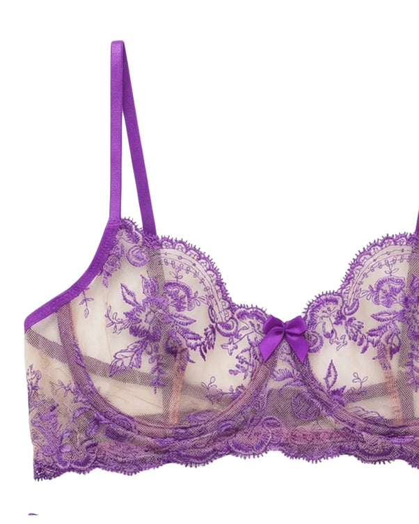Sajiero Non Padded Bra Set - Florisse - Purple