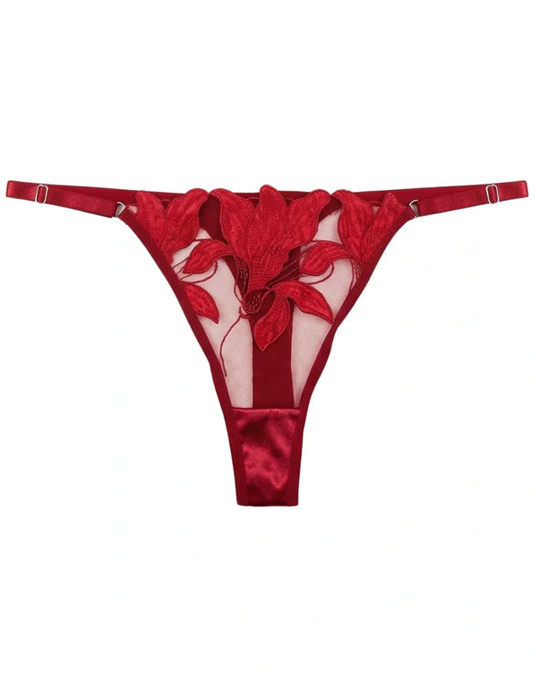 Sajiero Non Padded Bra Set - Roselle Bloom - Maroon