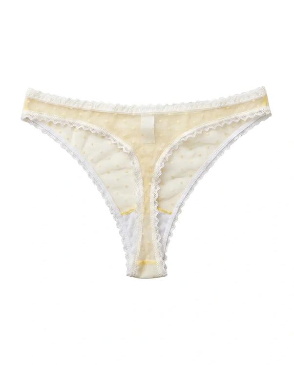 Sajiero Non Padded Underwired Bra Set - Dot Mesh