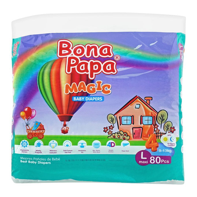 Bona Papa Magic Baby Diaper Large Size 4 Pack 80 Pcs