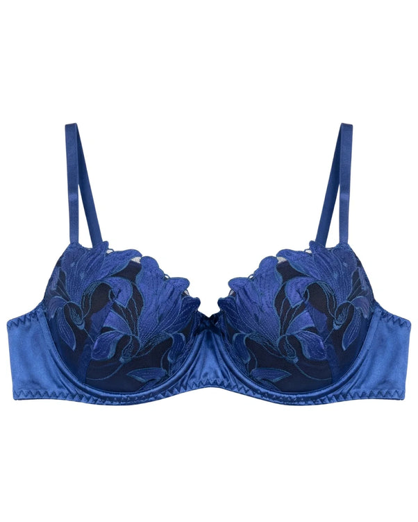 Sajiero Padded Bra Set - Sapphire Bloom - Blue