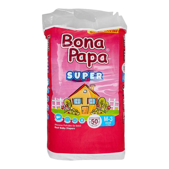 Bona Papa Super Baby Diaper Medium Size 3 Pack 50 Pcs