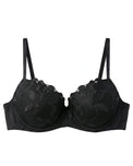 Sajiero Padded Bra Set - Sapphire Bloom - Black