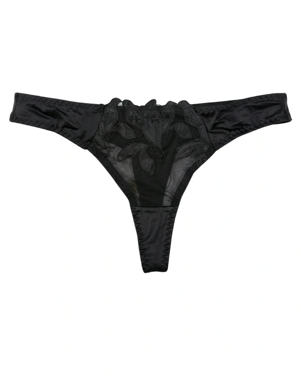 Sajiero Padded Bra Set - Sapphire Bloom - Black