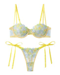 Sajiero Non Padded Underwired Bra Set - Floriva