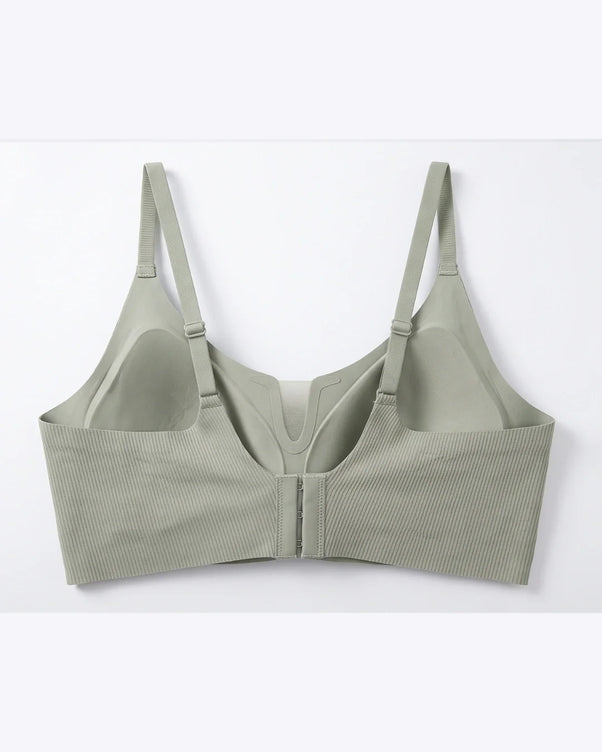 Sajiero Padded Seamless Curve Bra - Olive Green
