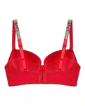 Sajiero Padded Bra Set - Perfect Curve - Red