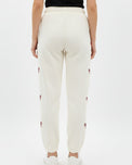 Sajiero Fleece Trouser -Bow Print - Off White