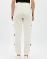 Sajiero Fleece Trouser -Bow Print - Off White