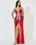 Sajiero Babydoll Lingerie  - Celestine - Red
