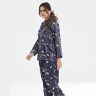 Sajiero Silk Pajama Suit with Scrunchie - Bloom Haven