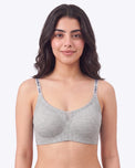 Sajiero Padded Seamless Curve Bra - Grey