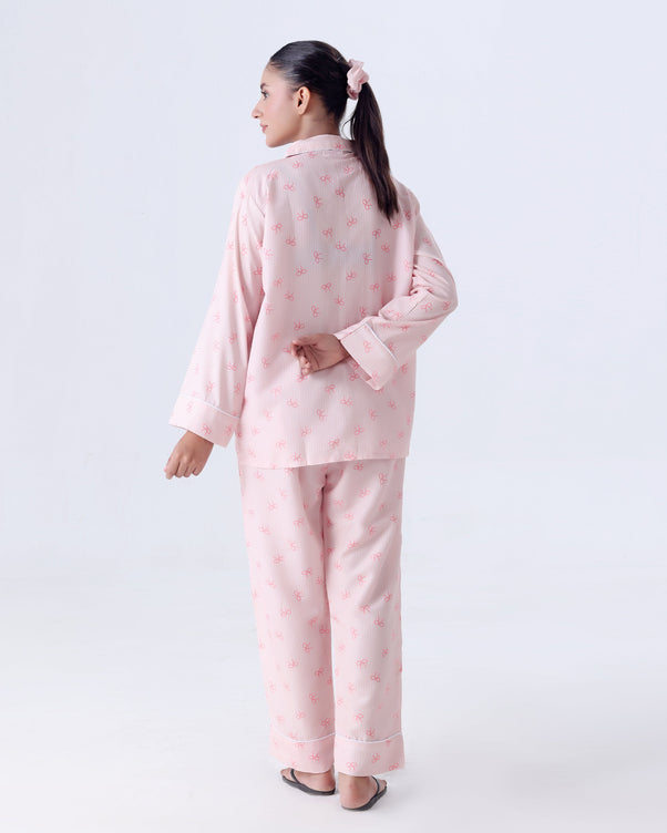 Sajiero Summer Pajama Suit - Pink Bow