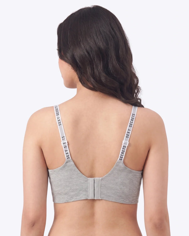 Sajiero Padded Seamless Curve Bra - Grey