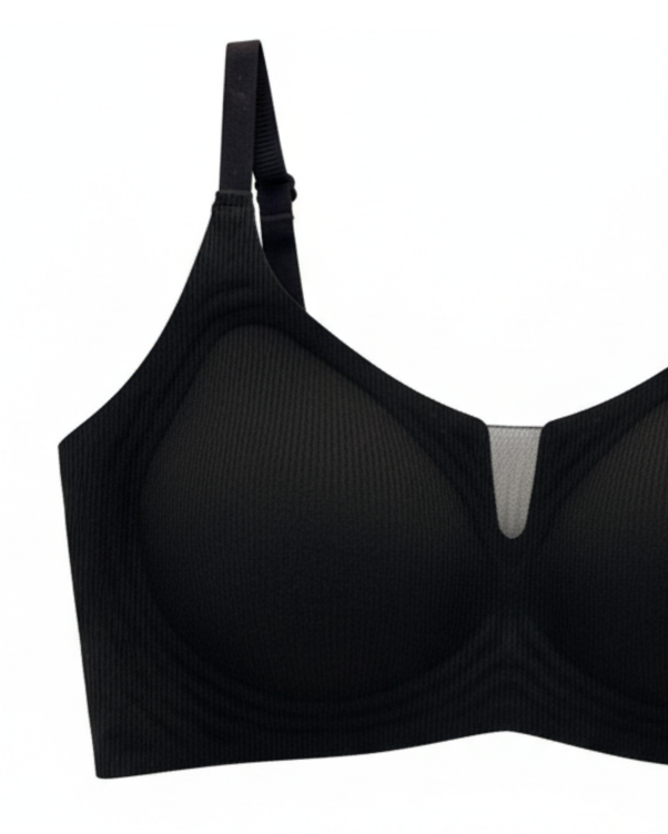 Sajiero Padded Seamless Curve Bra - Black