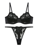 Sajiero Non Padded Bra Set - Serenade - Black