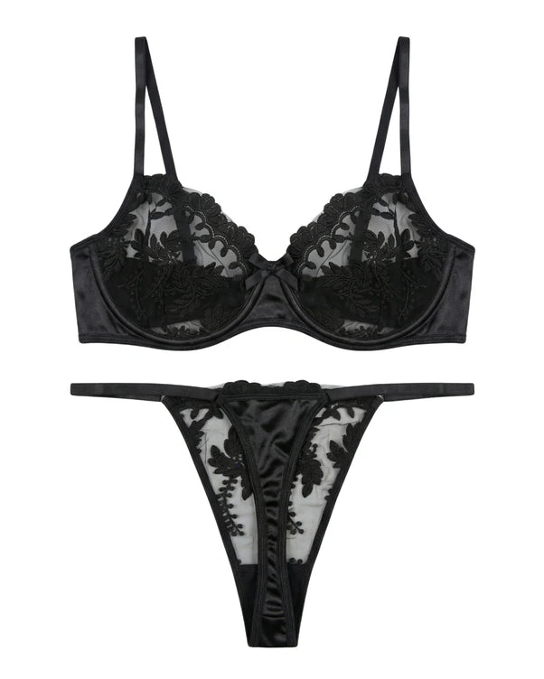 Sajiero Non Padded Bra Set - Serenade - Black