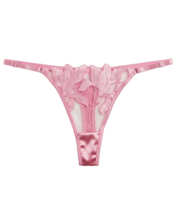 Sajiero Non Padded Bra Set - Roselle Bloom - Pink