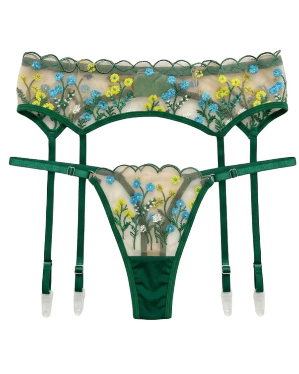 Sajiero Non Padded Bra Set - Elvoria - Green
