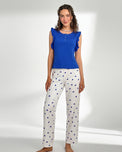 Sajiero Cotton PJ Set - Heart Ease - Blue