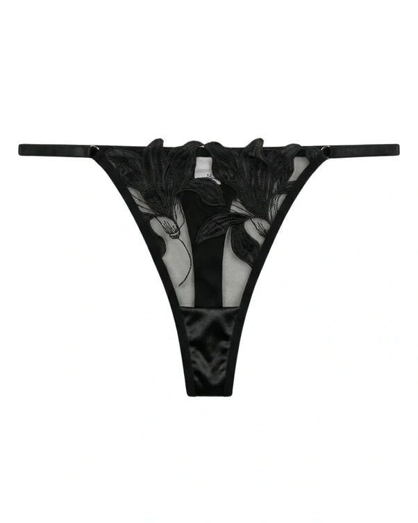 Sajiero Non Padded Bra Set - Petal Luxe - Black