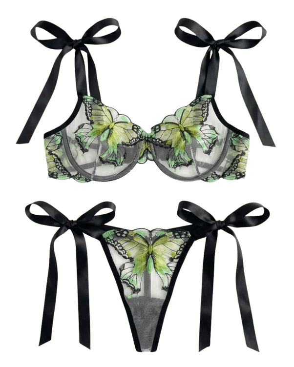 Sajiero Non Padded Bra Set - Orlisse - Green