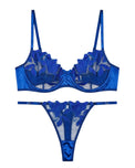 Sajiero Non Padded Bra Set - Petal Luxe - Blue