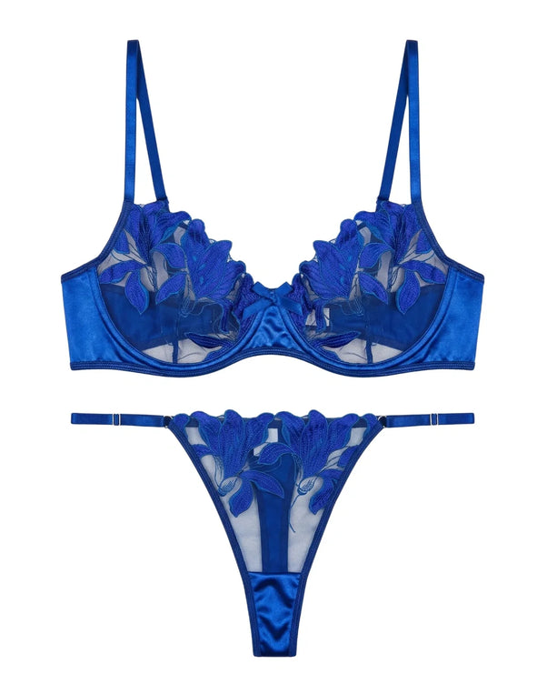 Sajiero Non Padded Bra Set - Petal Luxe - Blue