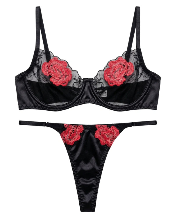Sajiero Non Padded Bra Set - Solea - Black