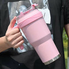 New 40 OZ Tumbler with Handle and Nozzle Straw Lid, Insulated Reusable Stainless Steel Travel Mug Keeps Drinks Cold up to 34 Hours
