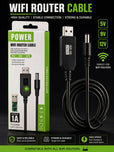 WIFI ROUTER CABLE For Power Bank | 5V To 9V/12V DC Step Up USB Converter Cable | High Speed Fast Charging WiFi Router Power Cable for Powerbank, Modem & Mini UPS (1 Meter, Black