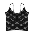 Black tank top with white pattern on a white background