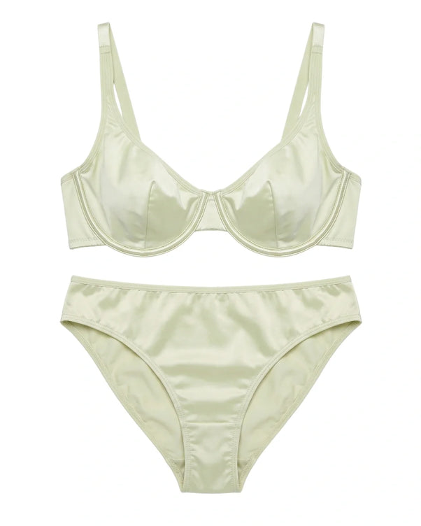Sajiero Non-Padded Bra Set -  Camille - Soft Green